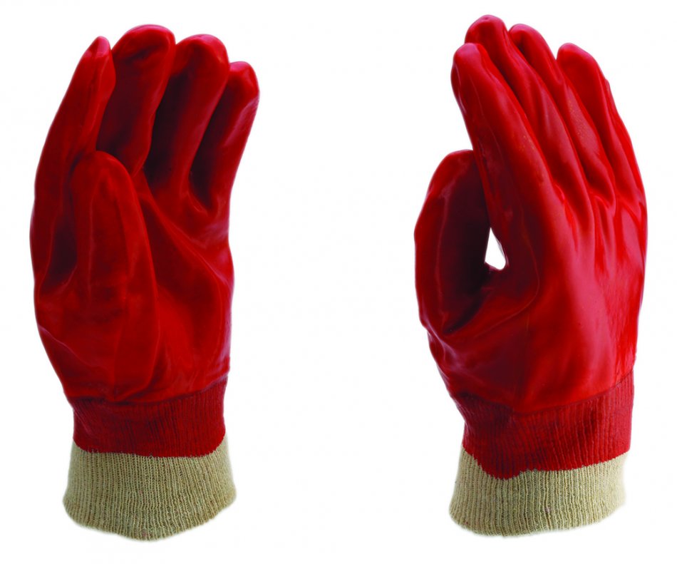 Mănuși imersate în PVC roșu 