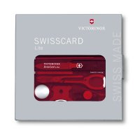 Briceag-0.7300.T- SwissCard Roșu transparent + led