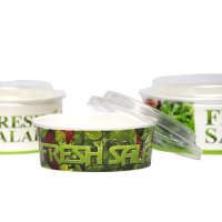 Bol salată carton uf 750 ml cu capac 15x8cm 300/1