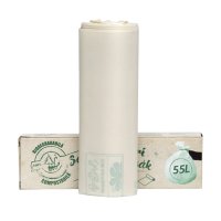 Saci menaj 55L biodegradabil și compostabil în cutie, 70 x 56 cm, 16µ, 10/1 