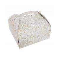 Cutie tort carton uf CTF9-flori aurii-33*33*16 cm, 25/1