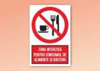 Zona interzisa pentru consumul de alimente si bauturi 