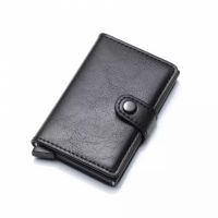 Portofel pentru carduri cu protectie RFID,  JustZEN™, super compact, negru