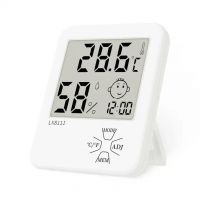 Termometru si higrometru de camera JustZen™ LX8111, ceas, alarma,  dimensiuni 8.4*9.9 cm,  citire 10s,  gama profesionala, alb
