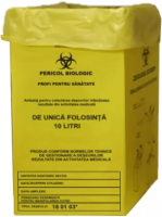 Cutie carton cu sac pentru colectarea deseurilor medicale infectioase-10 L