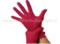Mănuși nitril  roșu M
