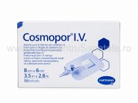 Cosmopor pansament branula, 8x6 cm, 50 buc/cutie