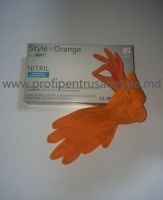 Manusi din nitril nepudrate marimea M - Style Orange (100buc/cutie)