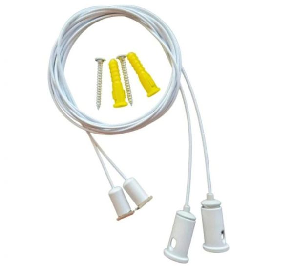 Set 2 cabluri pentru suspensie profil aluminiu ALB