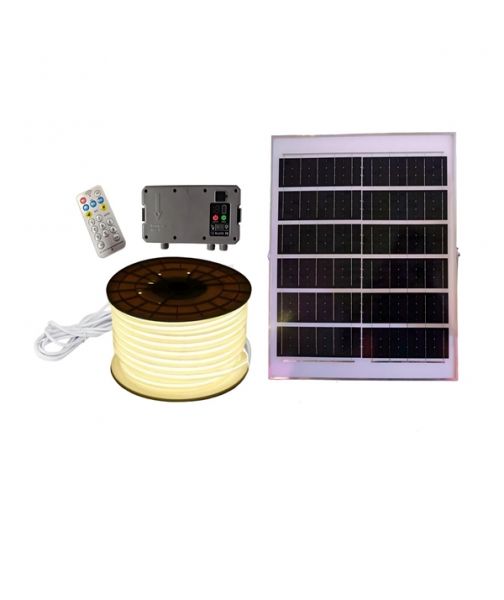 Banda Led 50 metri cu panou solar 4000k