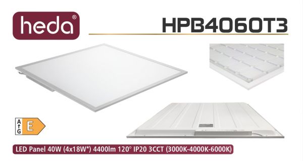 Panou LED Backlite 40W, 4400 lm, 60×60, CCT