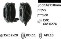 Kit fulie compresor Delphi V5 CVC/GM0274 Opel/Chevrolet