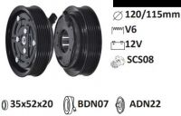 kit ambreiaj compresor DENSO / Fiat Doblo  SCS08