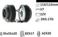 Kit fulie compresor Zexel 115mm NISSAN PATHFINDER