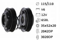 Kit fulie compresor DENSO Renault 6SBU