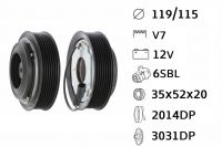 Kit fulie compresor DENSO 6SBL - Renault / Nissan