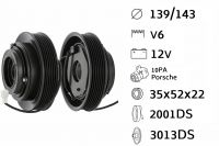 kit fulie compresor  DENSO 10PA - Porsche 