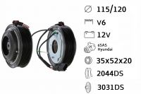 Kit fulie compresor DENSO 6SAS - Hyundai