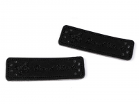 	 Eticheta piele Hand Made, 15x50 mm negru