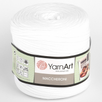Bandă de tricotat Maccheroni/Spago yarn/PP Maccaroni 1-alb