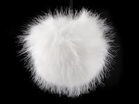 Pompon din blană cu buclă Ø11 cm- Off White