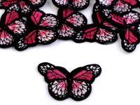 Aplicație termoadezivă - fluture, roz zmeură