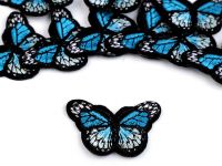 Aplicație termoadezivă - fluture, bleu turcoaz