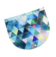 Clapeta geanta cu inchizatoare magnetica, piele ecologica, 20x17 cm- cu model albastru