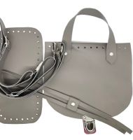 Set rucsac piele naturală, gri