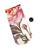 Clapeta mica cu magnet, 12x5,5 cm, flori/crem