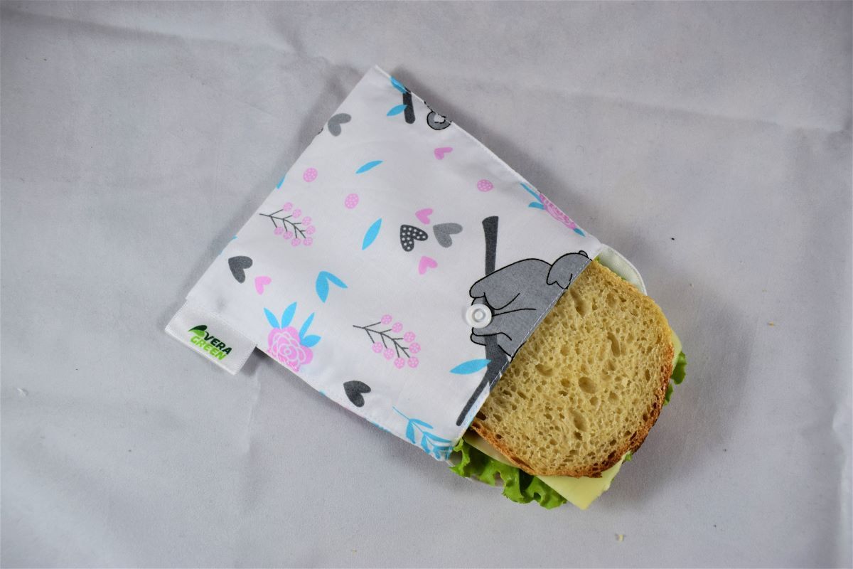 Snackbag pentru sandvisuri, snack, ecologic, no waste, marimea S, koala