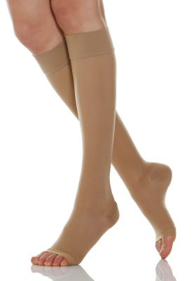 Ciorapi compresivi AD, până la genunchi, cu VÂRF deschis, 280 DEN, compresie 22 – 27 mmHg, Relaxsan 950A