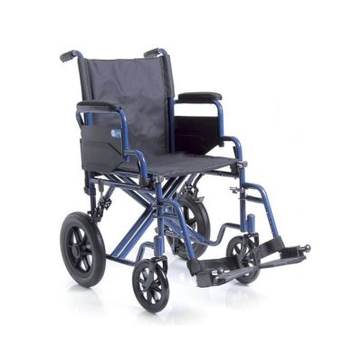 Scaun cu rotile, pliabil, acționare manuală, seria NEXT GO, Moretti CP-115, albastru
