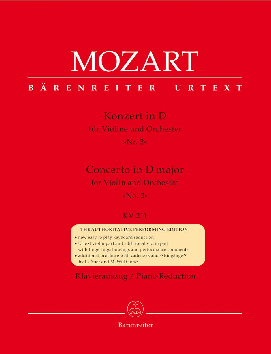 Concerto for Violin and Orches • Mozart, Wolfgang Amadeus