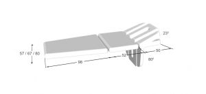 Canapea Manumed Optimal 3 secţiuni, model 245, acţionare electrică,  secţiunea pentru braţe reglabilă, cu poziţie pentru flexie (electrică) şi cu opţiune all-around operation