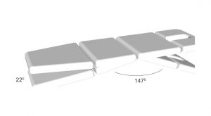 Canapea Manumed Osteo 4 secţiuni, model 446, acţionare electrică şi poziţie pentru flexie, cu opţiune all-around operation