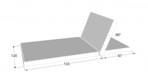 Canapea Manumed Special Exercise (Bobath) 2 secţiuni, model 511, acţionare hidraulică