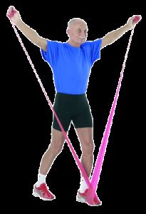 Bandă elastică TheraBand,  5,5 m - Roşu / Mediu