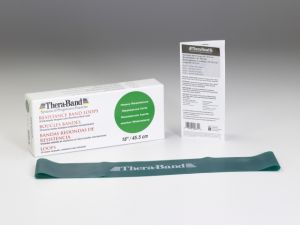 Bandă elastică tip curea TheraBand,  7,6x45,5 cm - Verde / Greu