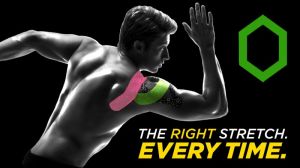 Bandă kineziologică TheraBand - Verde neon cu imprimeu galben