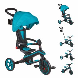 Tricicleta Globber Explorer 4 in 1 pliabila, culoare turquoise