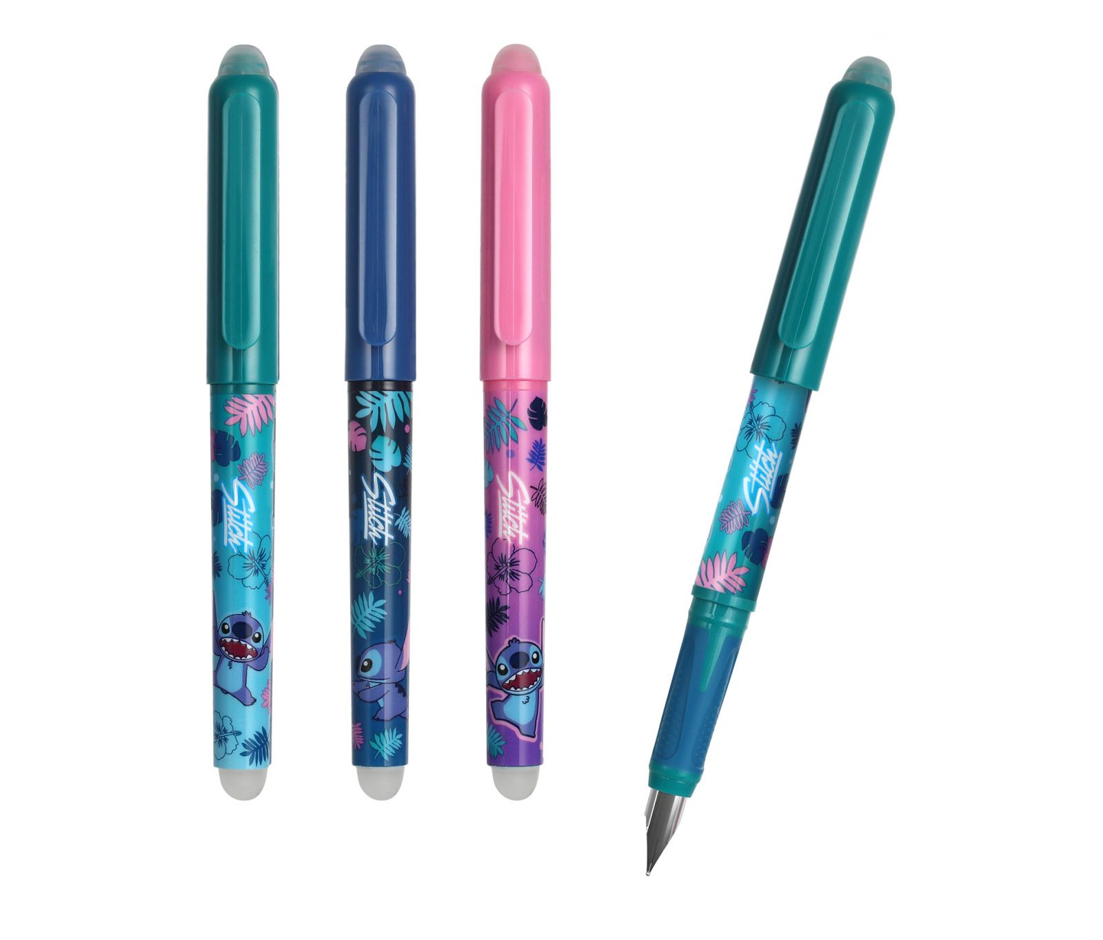Set 3 stilouri scriesterge cu cerneala termosensibila grosime scriere M cu capac personaj Disney Stitch(1)