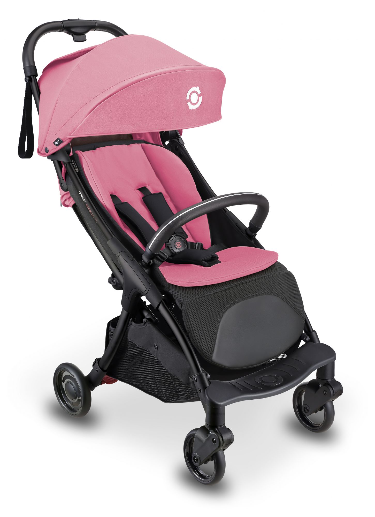 Carucior copii Globber STROLL LITE ultra usor compact mecanism pliere cu o singura mana spatar ajustabil culoare roz