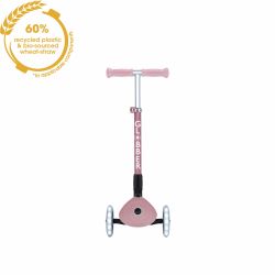 Trotineta Globber JUNIOR PLIABILA ECOLOGICA ghidon ajustabil pe 3 nivele roti cu lumini LED rulmenti ABEC 9 culoare roz pal(4)