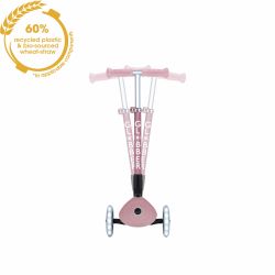 Trotineta Globber JUNIOR PLIABILA ECOLOGICA ghidon ajustabil pe 3 nivele roti cu lumini LED rulmenti ABEC 9 culoare roz pal(6)
