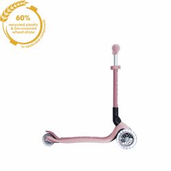 Trotineta Globber JUNIOR PLIABILA ECOLOGICA ghidon ajustabil pe 3 nivele roti cu lumini LED rulmenti ABEC 9 culoare roz pal(8)