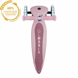 Trotineta Globber JUNIOR PLIABILA ECOLOGICA ghidon ajustabil pe 3 nivele roti cu lumini LED rulmenti ABEC 9 culoare roz pal(9)