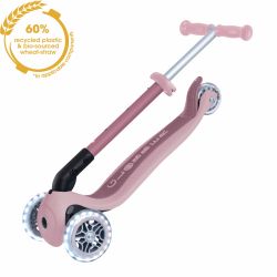 Trotineta Globber JUNIOR PLIABILA ECOLOGICA ghidon ajustabil pe 3 nivele roti cu lumini LED rulmenti ABEC 9 culoare roz pal(11)