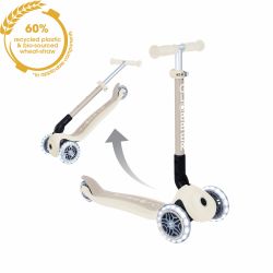 Trotineta Globber pentru copii ecologica pliabila cu lumini culoare crem(5)