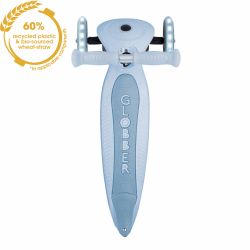 Trotineta Globber JUNIOR PLIABILA ECOLOGICA ghidon ajustabil pe 3 nivele roti cu lumini LED rulmenti ABEC 9 culoare albastru(9)